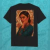 Ornate Unisex Tee in black with portrait art print – premium Pima cotton t-shirt by LIVNT