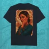 Ornate Unisex Tee in deep blue with regal portrait artwork – premium Supima cotton by LIVNT