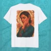 Ornate Unisex Tee in white featuring intricate portrait artwork – luxury Supima cotton by LIVNT