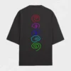 Back view of ECOFORM modern art oversized t-shirt – spiral gradient design by House of LIVNT