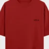 Tanjiro Kamado Minimal Front Oversized T-shirt by LIVNT – Red cotton streetwear with Japanese Katakana logo