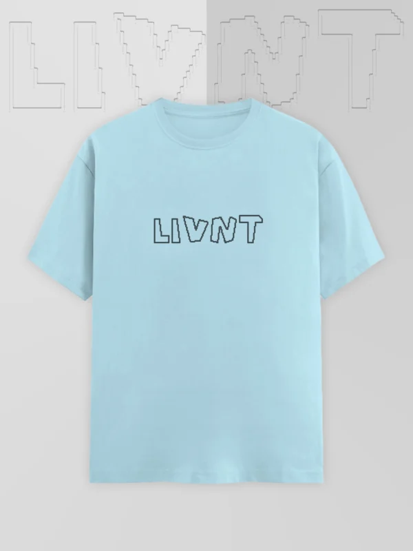 LIVNT Pixel T-Shirt in Cloud Cache – Light Blue Cotton Tee