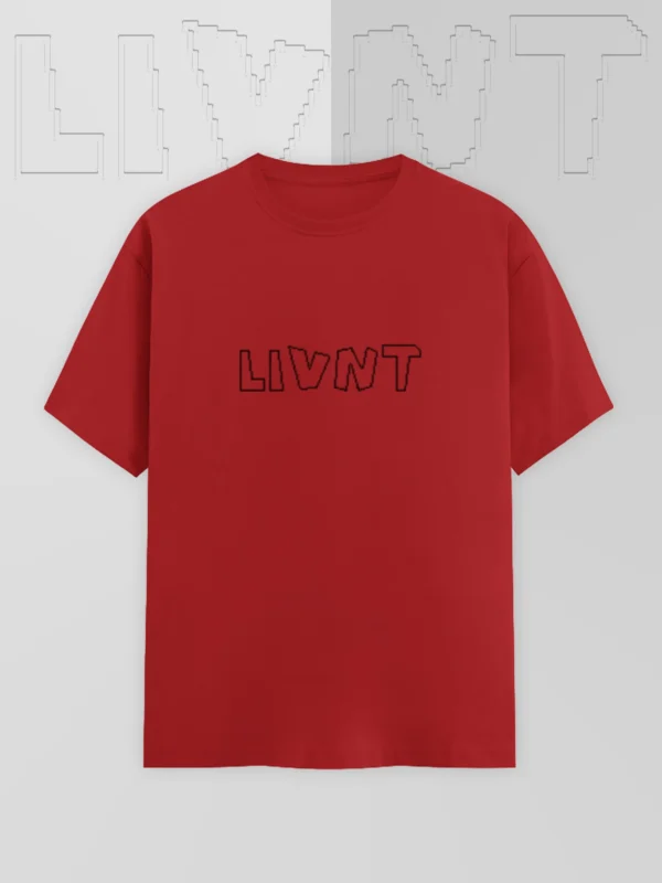 LIVNT Pixel T-Shirt in Voltage Drop – Red Cotton Graphic Tee
