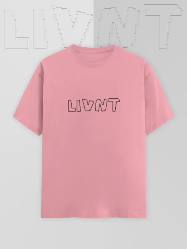 LIVNT Pixel T-Shirt in Flamingo Byte – Pink Unisex Retro Streetwear