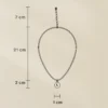 Emerald Glow Necklace size chart with chain length 21 cm, pendant 2 cm and extender 7 cm – LIVNT Jewellery.