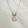 Halo Necklace by LIVNT – stainless steel with 18K anti-tarnish gold plating and crystal halo pendant