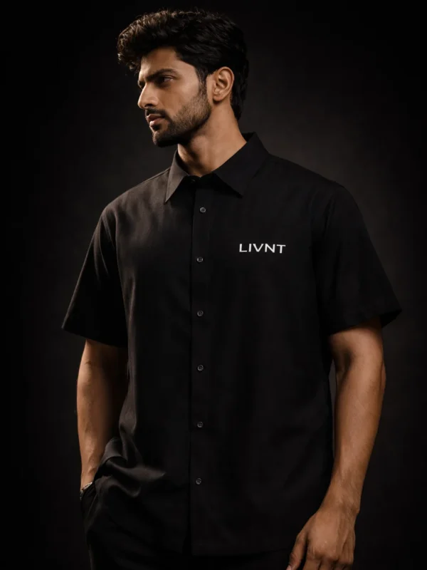 LIVNT Chathan Theyyam shirt back view showing Kerala ritual mask artwork